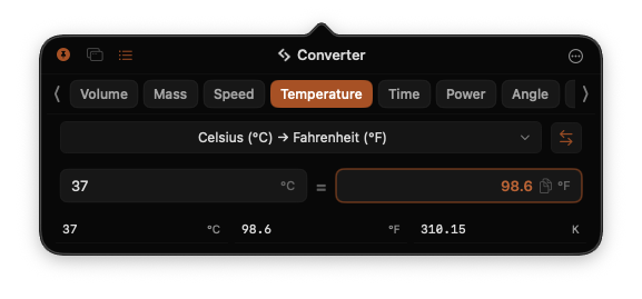 Temperature conversion