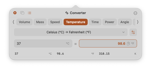 Temperature conversion